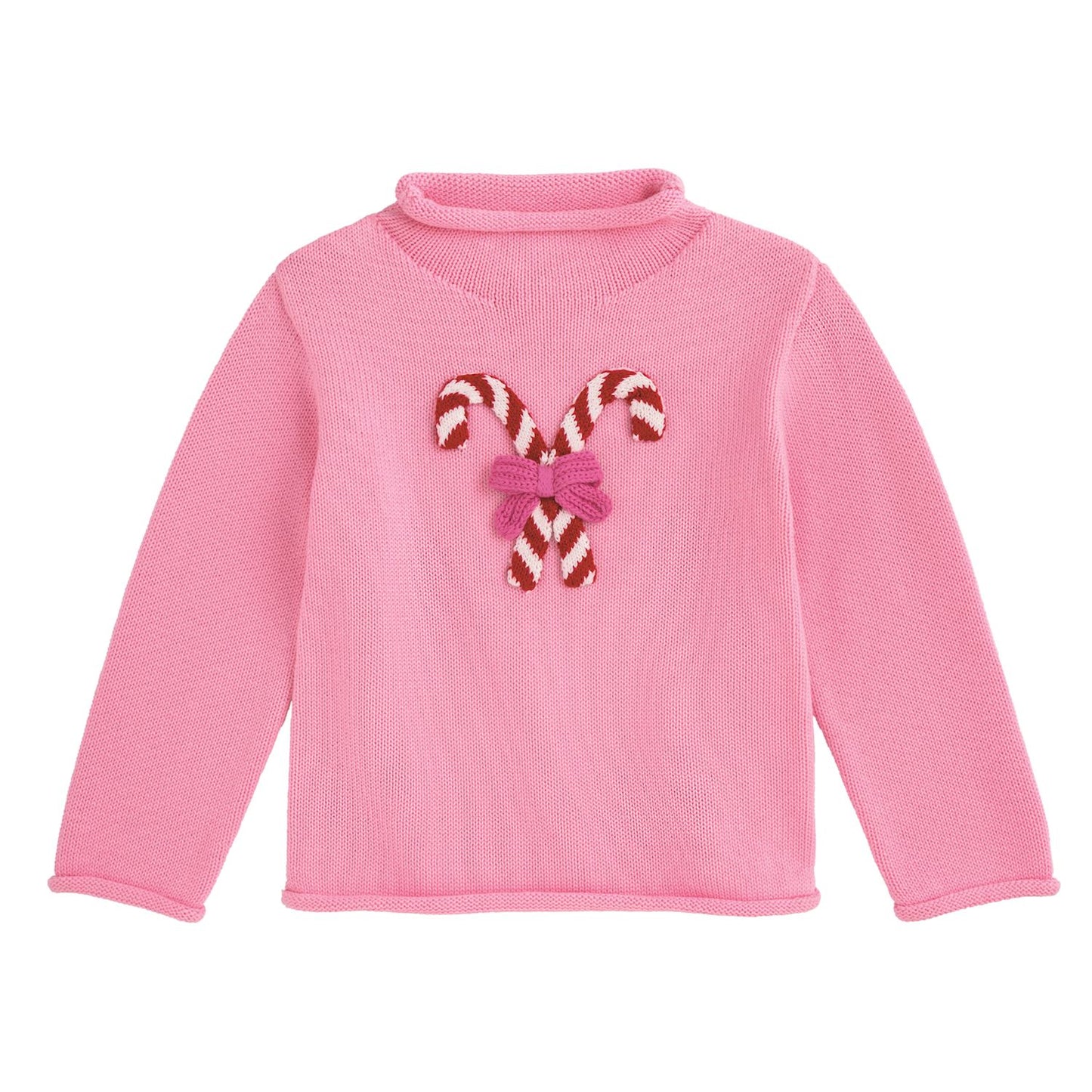 Pink Candy Cane Rollneck Sweater