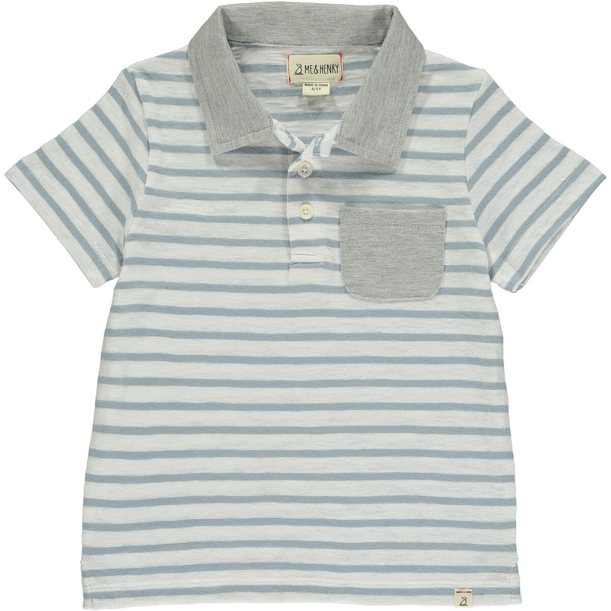 ANCHOR POLO - GREY WIDE STRIPE
