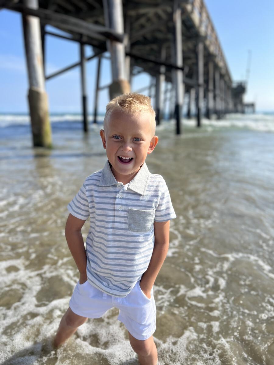 ANCHOR POLO - GREY WIDE STRIPE