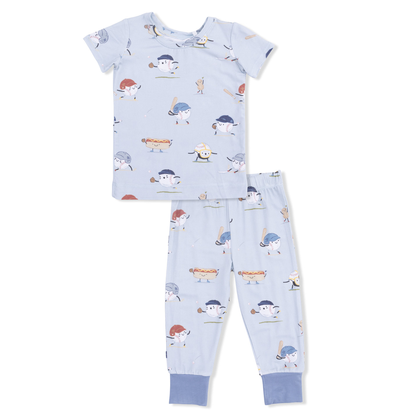 Baseballs Playing Baseball - Short Sleeve Loungewear Set