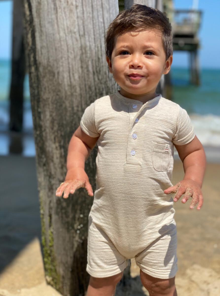 CAMBORNE henley romper Tan