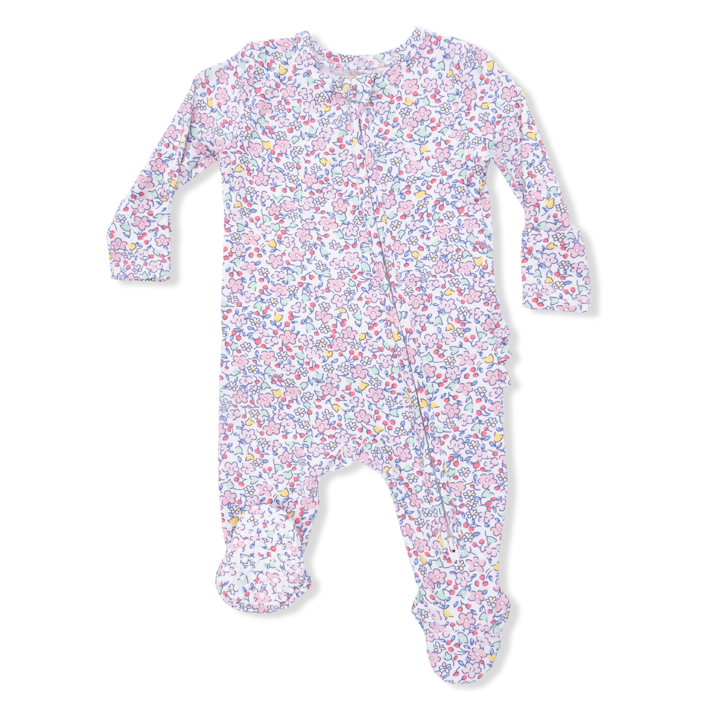 Elizabeth's Garden - 2 Way Ruffle Back Zipper Footie