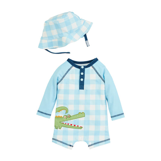 Gator Rash Guard One-Piece & Hat Set
