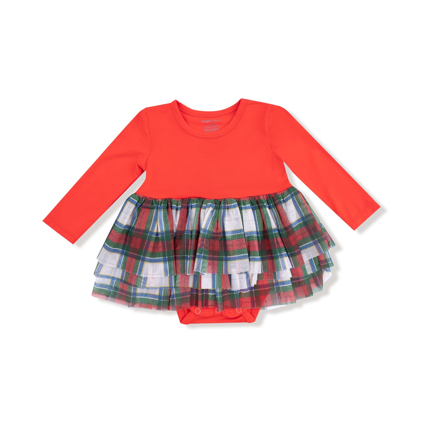 Holiday Plaid - L/s Tutu Bodysuit