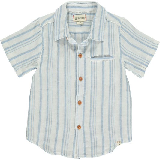 NEWPORT BUTTON DOWN - BLUE/CREAM STRIPE