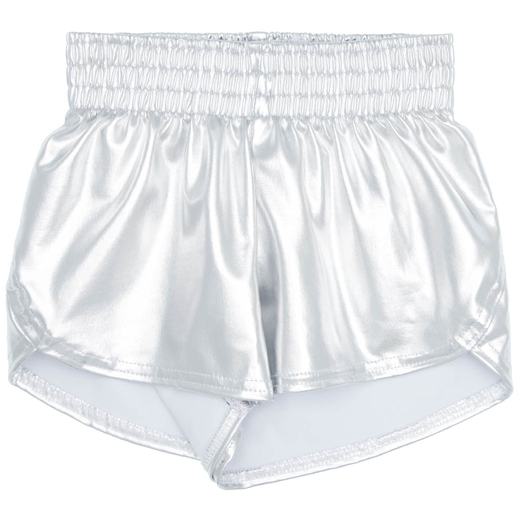 Steph Shorts in Metallic Silver