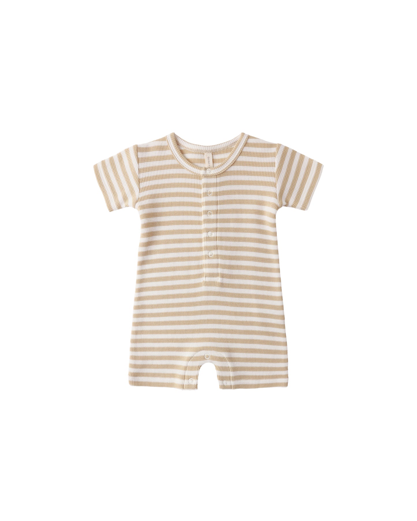 Waffle Snap Romper || Butterscotch Stripe