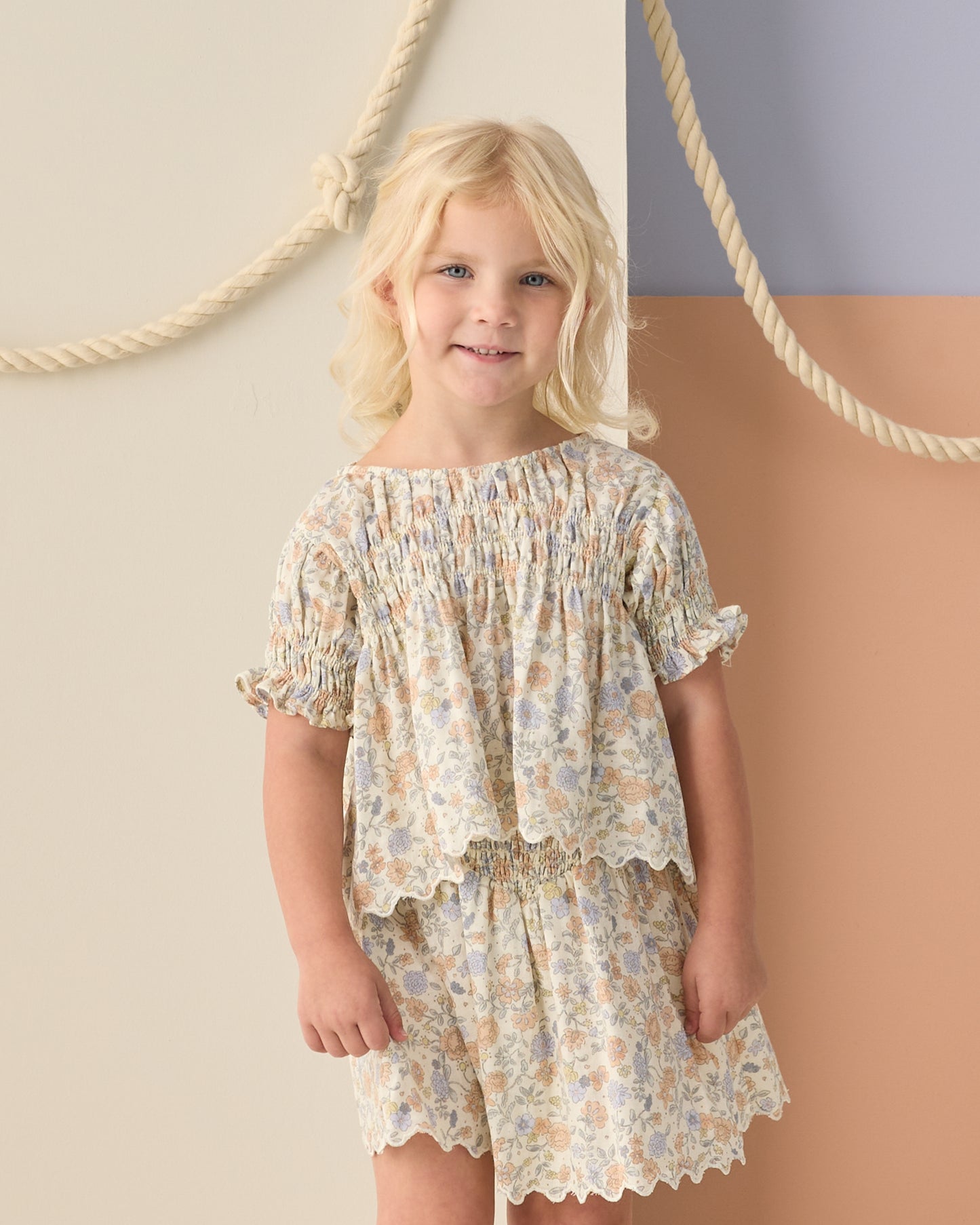 Smocked V Mini Skirt || Bloom