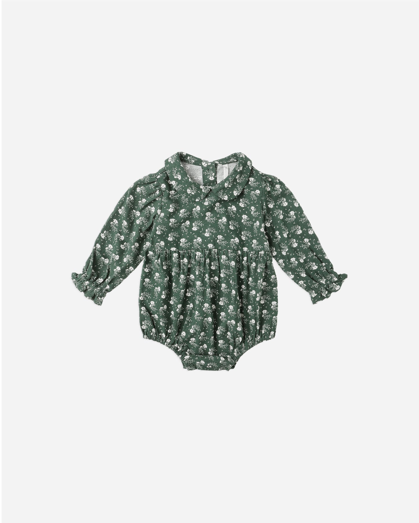 Cora Romper || Green Ditsy