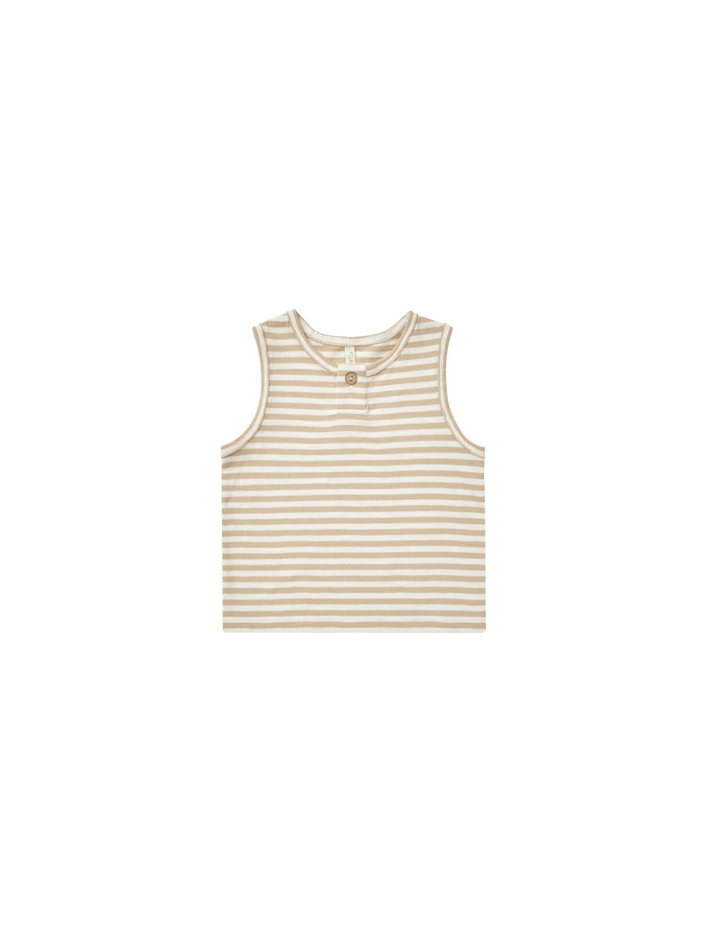 jersey button tank || sand stripe