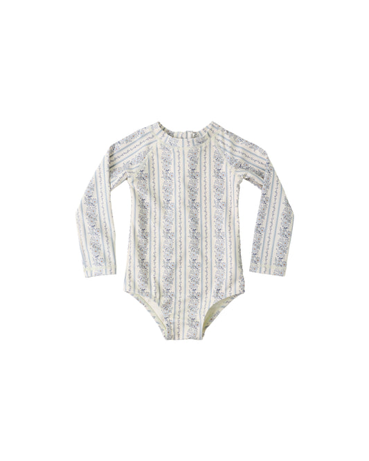 Delphine Rashguard One-Piece || Blue Floral