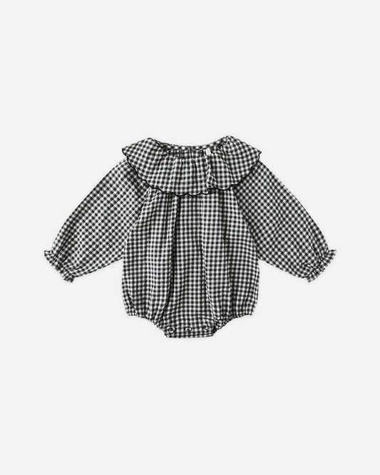 Colette Romper || Black Gingham