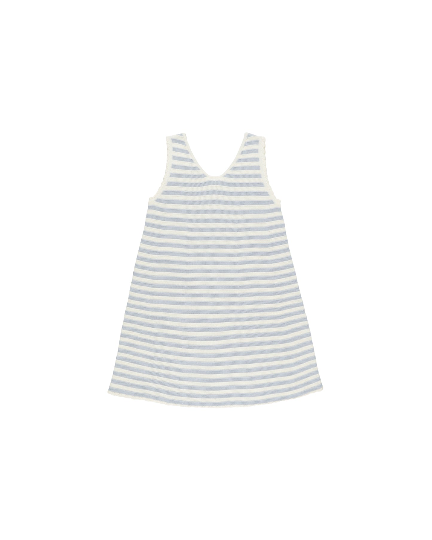 Crochet Tank Mini Dress || Blue Stripe
