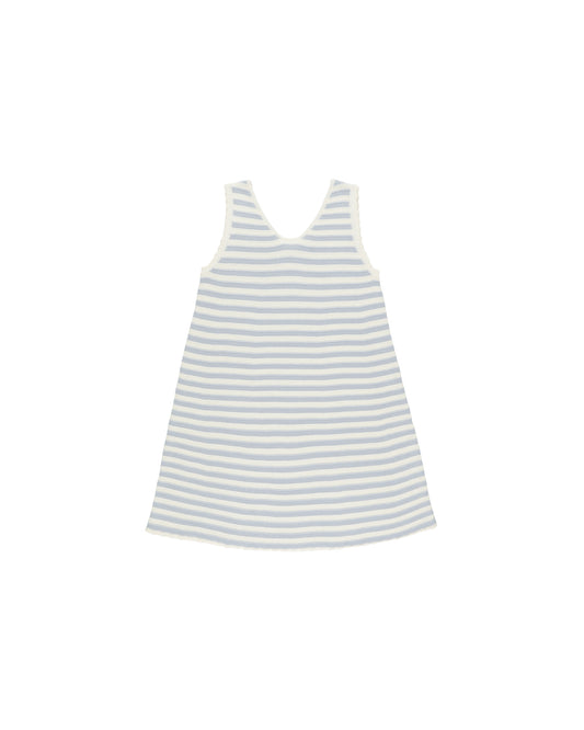 Crochet Tank Mini Dress || Blue Stripe