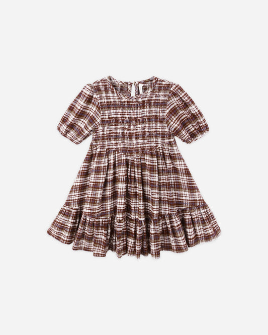 India Dress || Burgundy Plaid