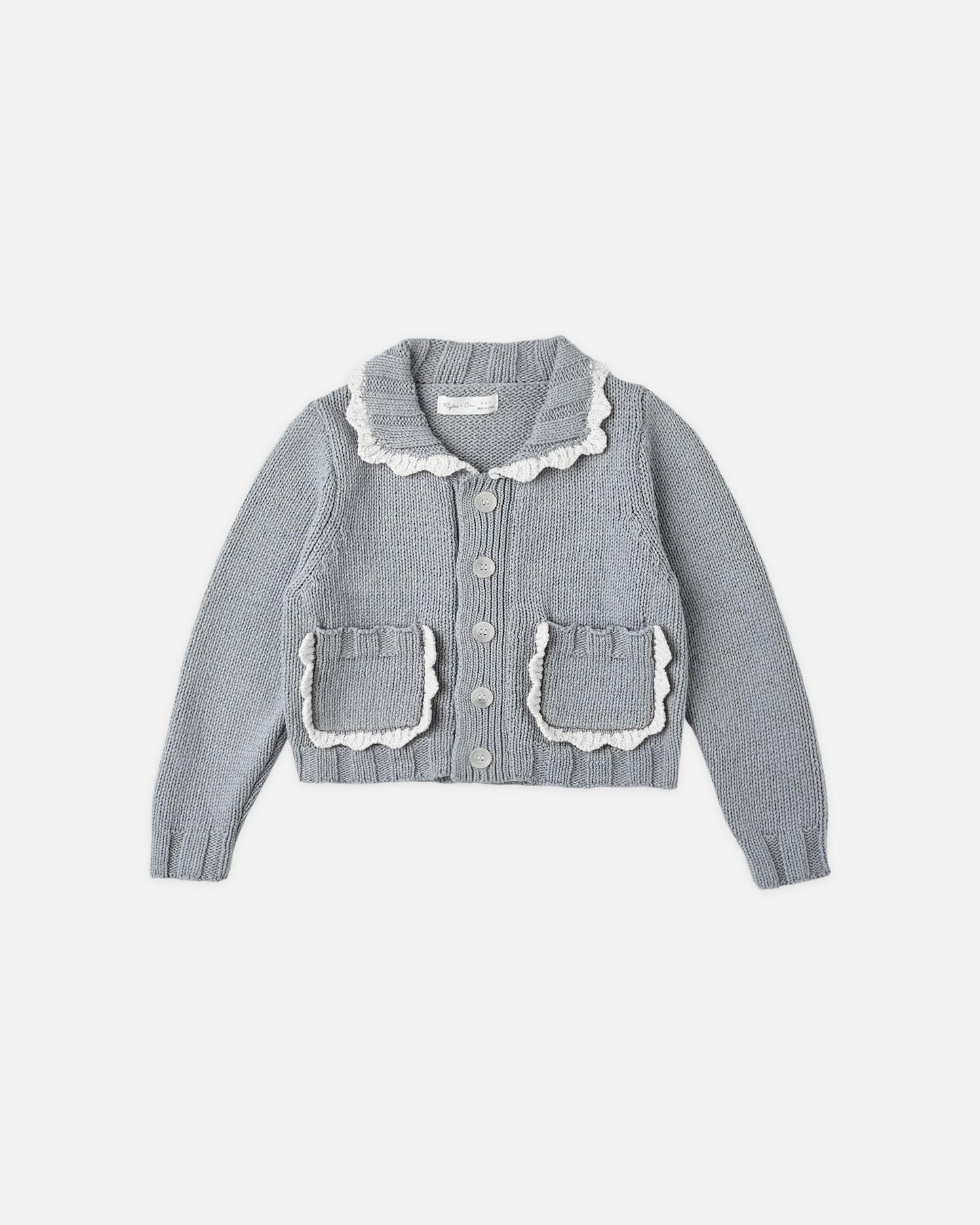 Collared Cardigan || Dusty Blue