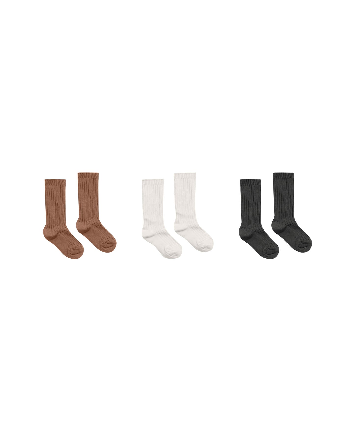 RIBBED SOCKS || CEDAR / IVORY / BLACK