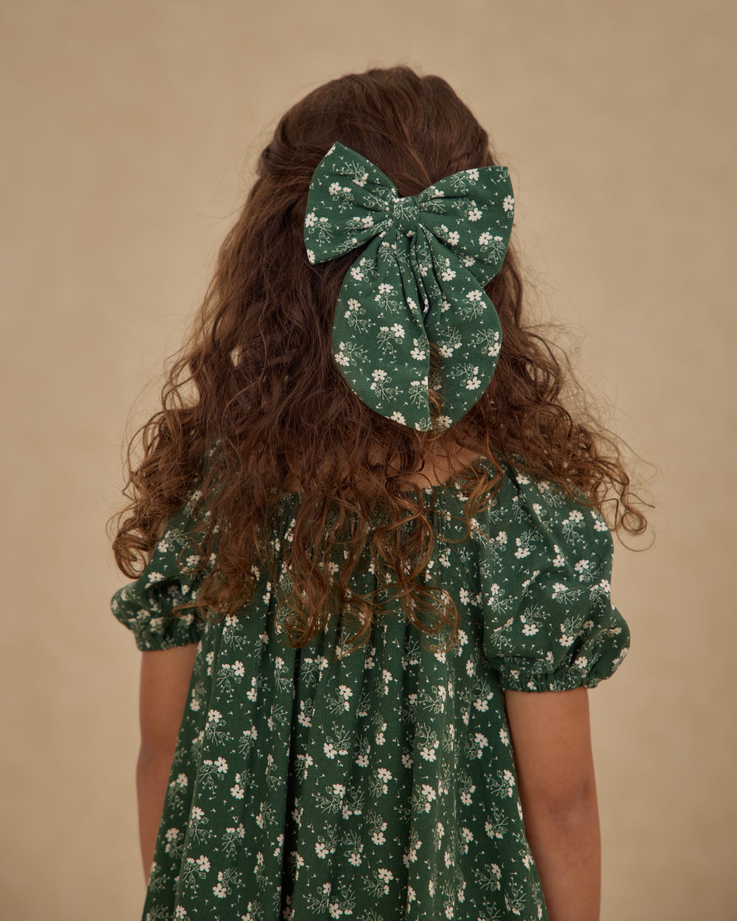 Oversized Bow | Green Ditsy