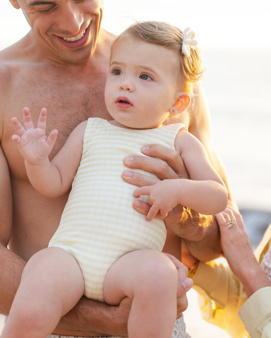 Moxie One-Piece || Citron Stripe