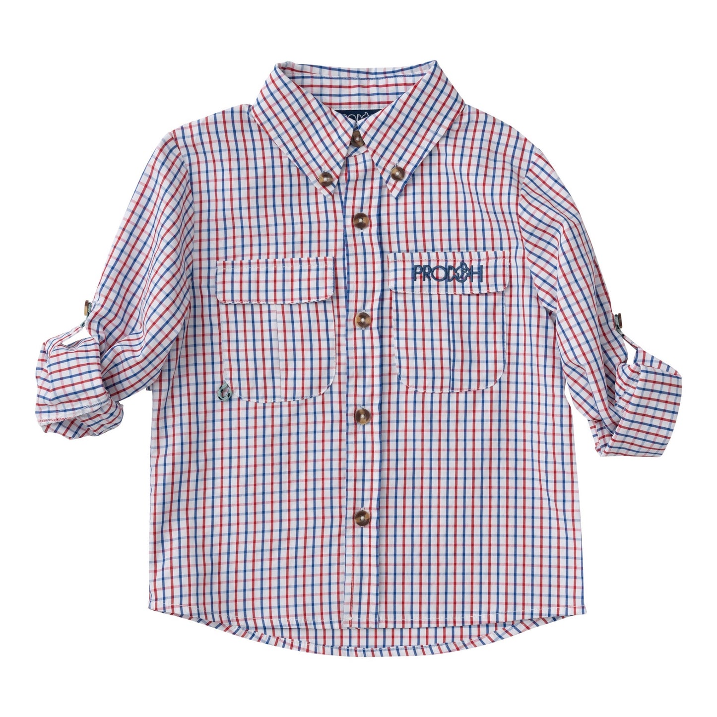 FOUNDERS KIDS FISHING SHIRT - RED/WHITE/BLUE