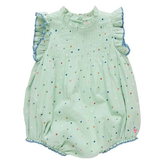 Baby Girls Jaipur Bubble- Pastel Green Polka Dot