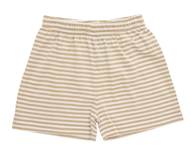 Khaki Stripe Knit Shorts