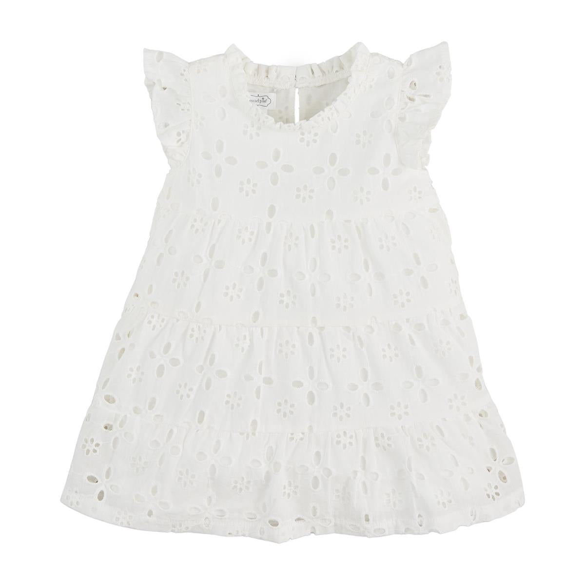 WHITE MINI LULA EYELET DRESS