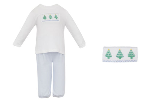 X´mas TREE BOY´S - Blue check knit boy´s pant set