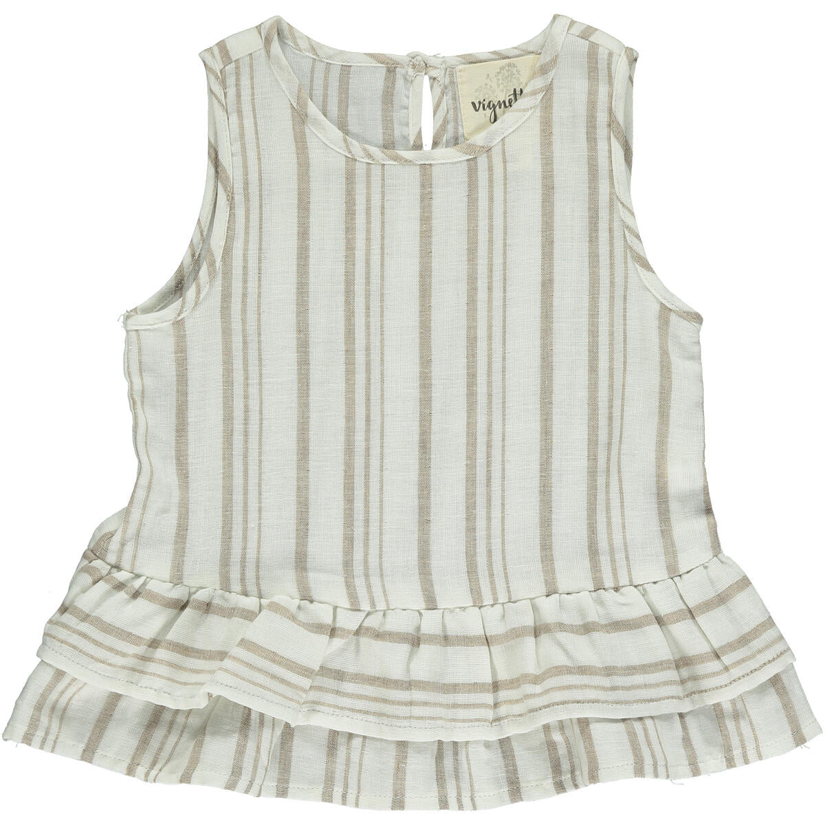 AMELIA TANK - TAN STRIPE