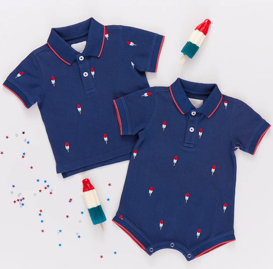 Baby Boys Alec Jumper - Navy Rocket Pop Embroidery