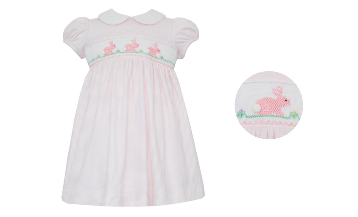 BUNNY GIRL´S - Pink knit stripe dress