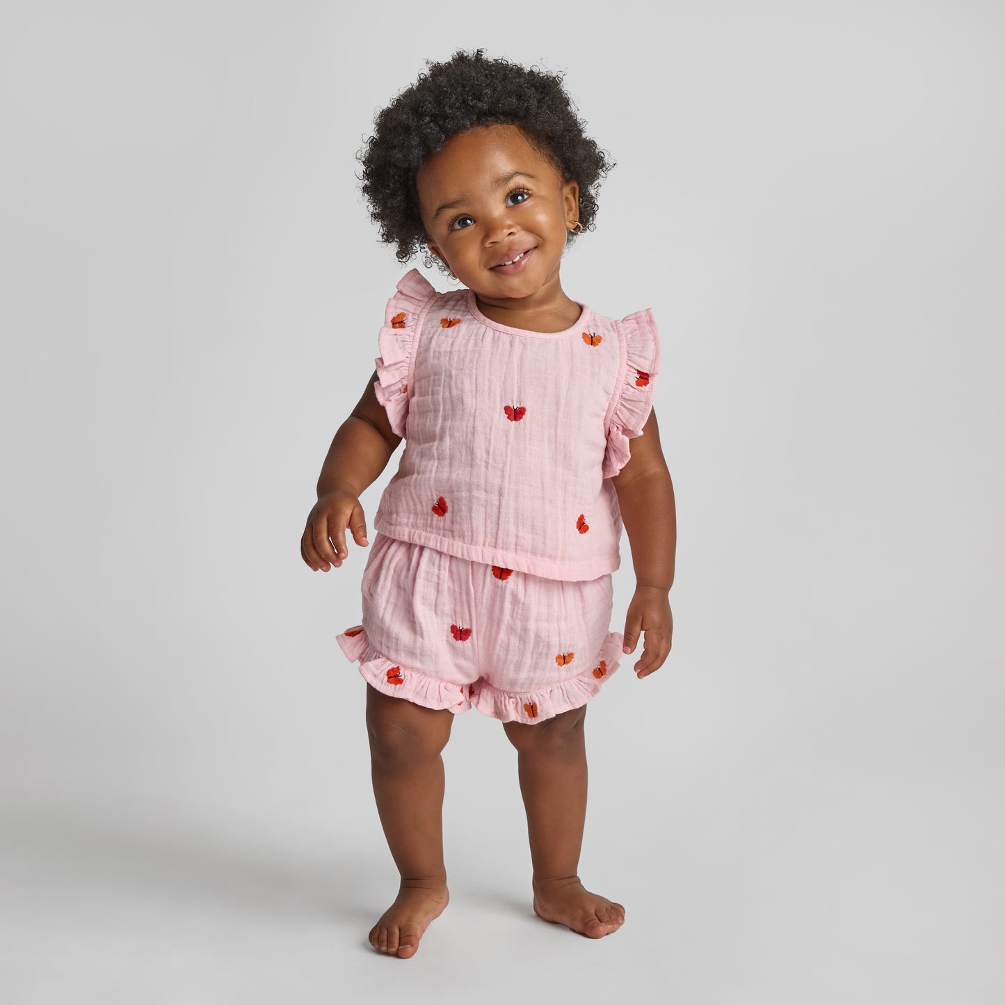 BABY GIRLS ROEY 2-PC SET - BUTTERFLY EMBROIDERY