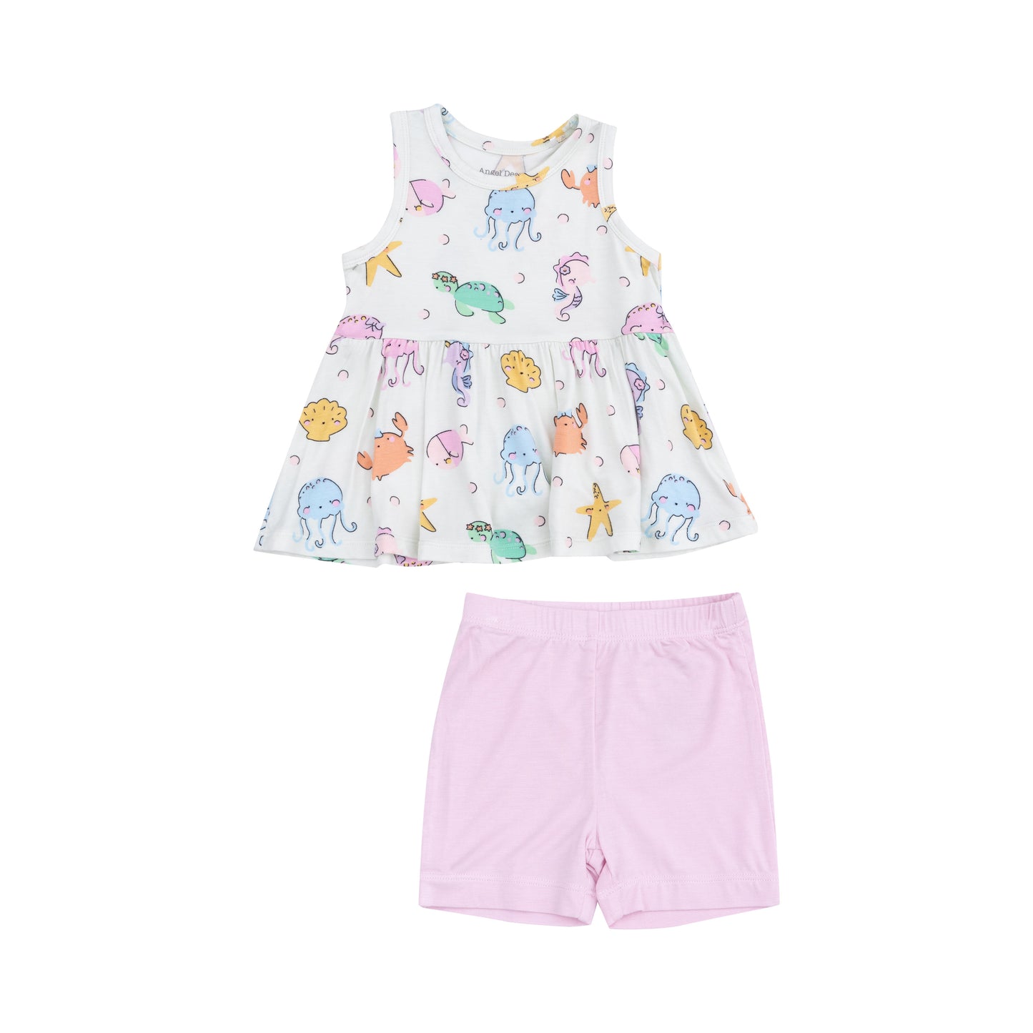 Cutie Sea Creatures Peplum top and Bike Short