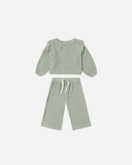 Ruffle Cozy Set || Fern