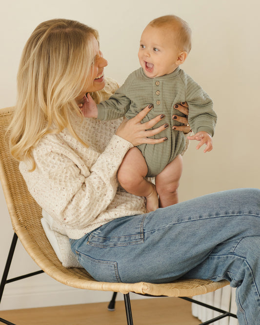 Henley Bubble Romper || Forest