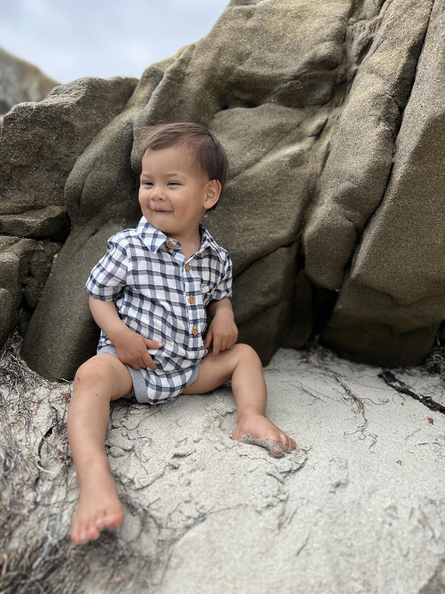 Helford Onesie - Navy Plaid