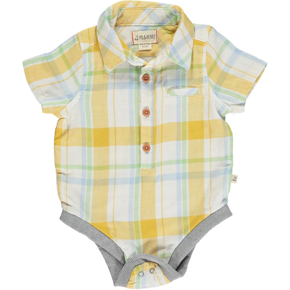Helford Onesie - Yellow/Blue Plaid