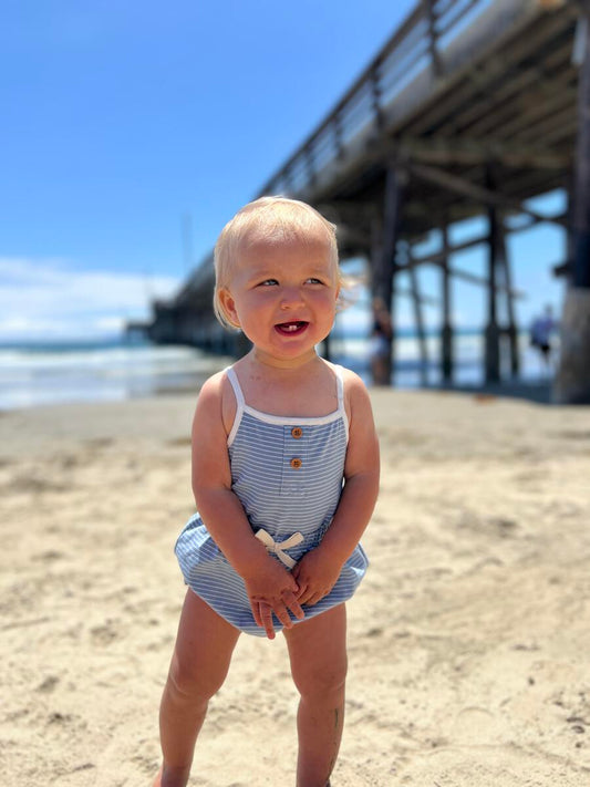 KARTER ONESIE - BLUE STRIPE