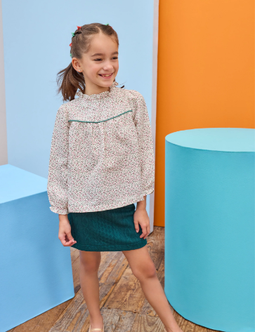 Quilted Mini Skirt - Emerald Cable