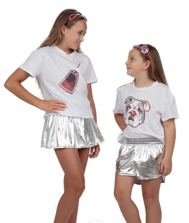 Steph Shorts in Metallic Silver