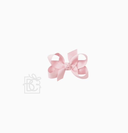 3" Signature Grosgrain Bow On Clip - Light Pink