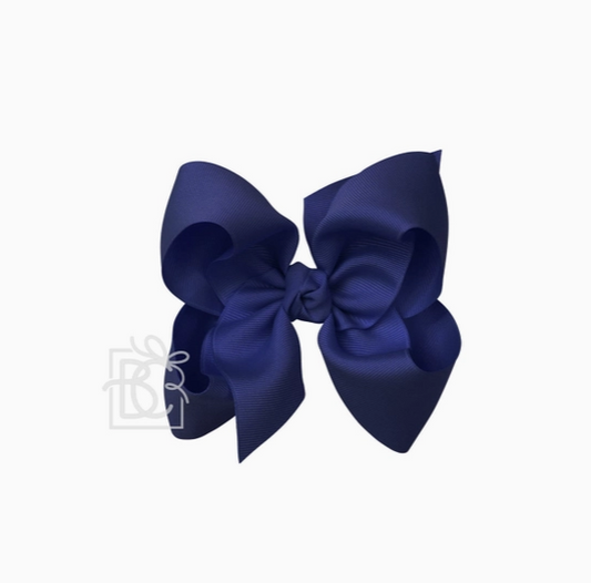 Signature Grosgrain Bow On Clip - Navy