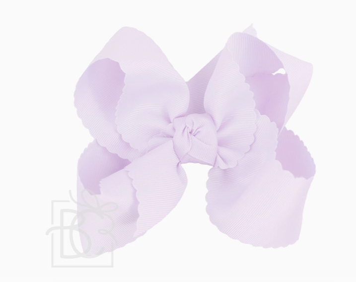 5.5" Scalloped Bow - Alligator Clip, Powder Orchid