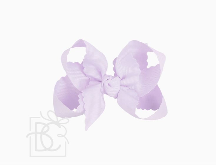 4.5" Scalloped Bow - Alligator Clip, Powder Orchid