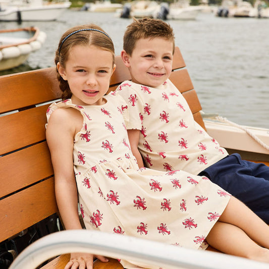 girls organic kelsey dress - lobsters