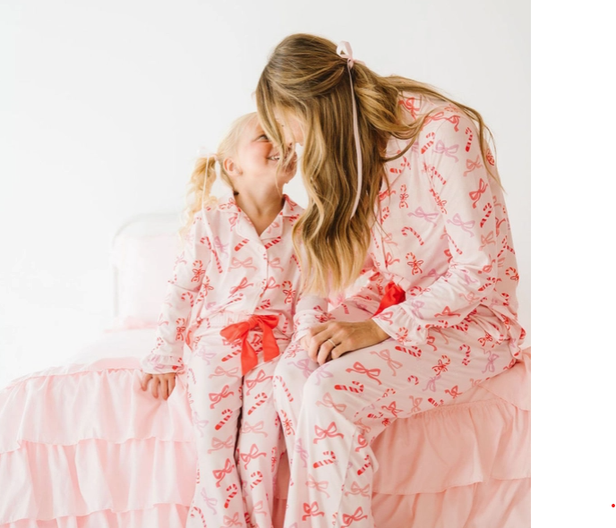 Peppermint Party Christmas Women's Lounge Set - Mommy and Me