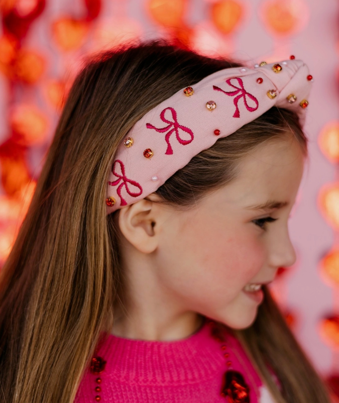 Kid and Tween Pink Bow Knotted Headband