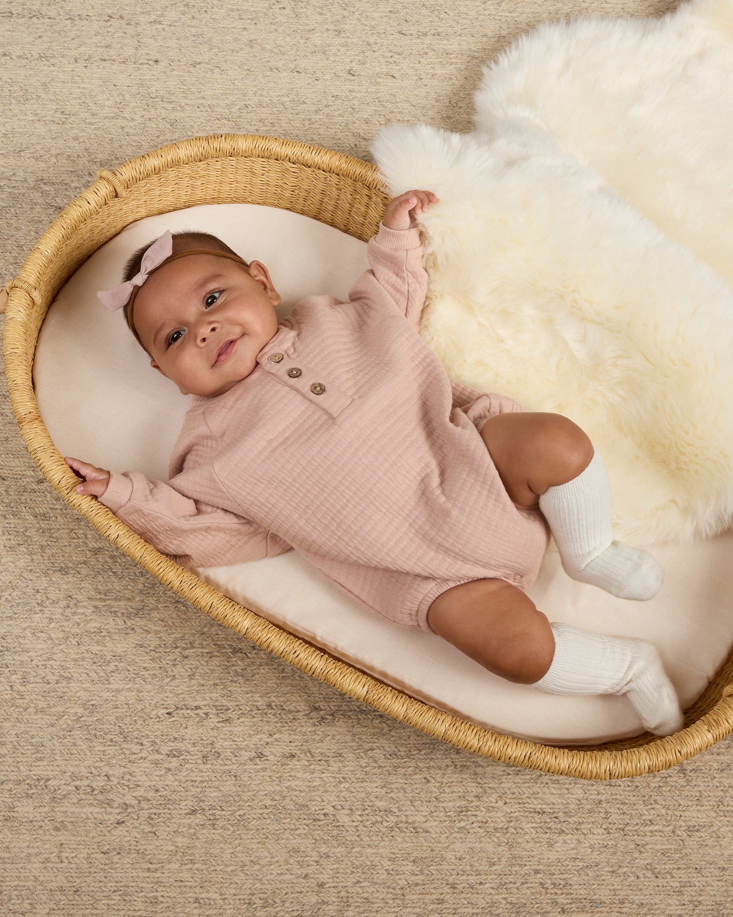 Henley Bubble Romper || Blush
