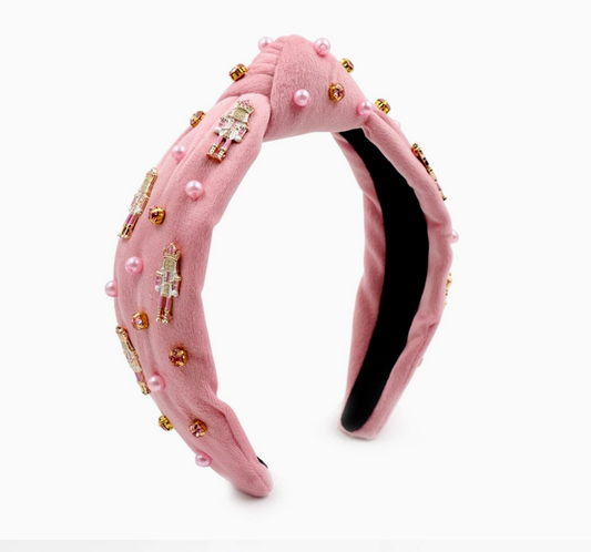 Kid and Tween Pink Velvet Nutcracker Headband