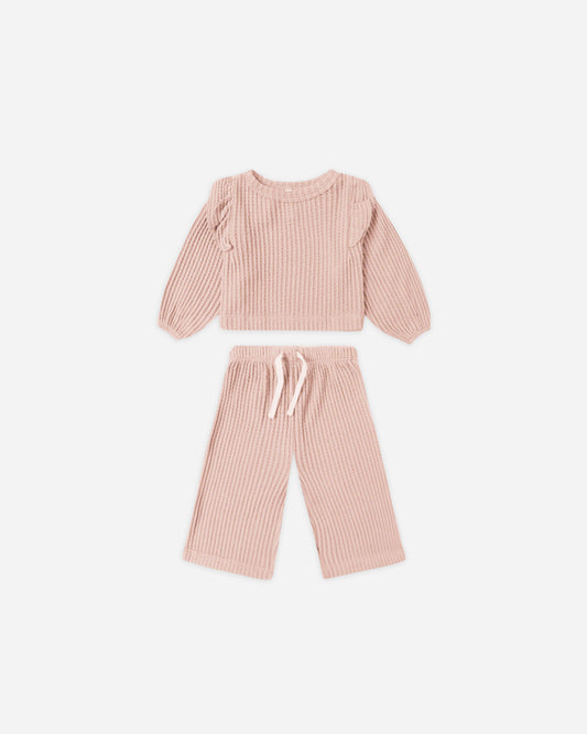 Ruffle Cozy Set || Rose